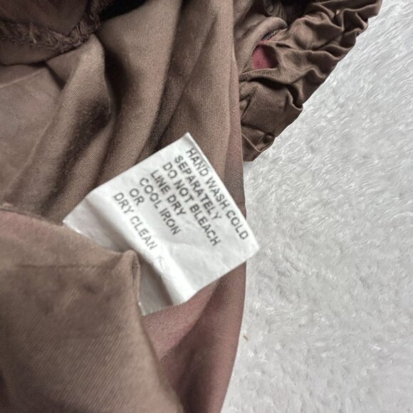 Nicole Womens Brown Floral Print Wide-Leg Pull-On Pants Medium Silk Blend Summer - Picture 6 of 12